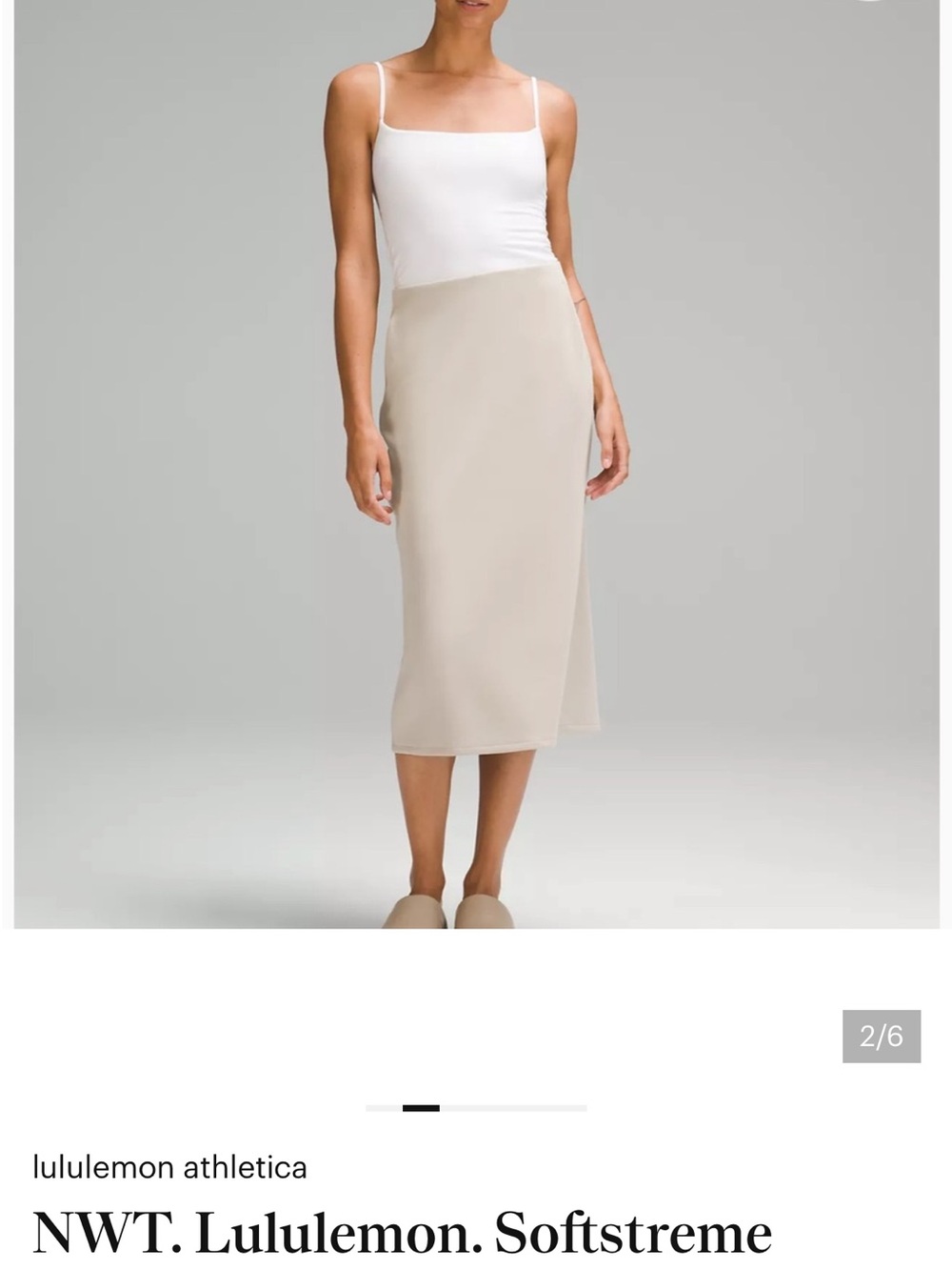 lululemon athletica Softstreme HR Midi Skirt in Beige - Picture 2 of 4